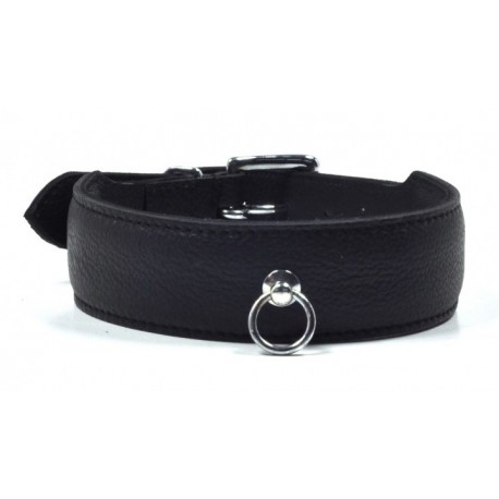 COLLAR CUERO NEGRO