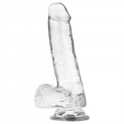 DILDO REALISTA TRANSPARENTE 18.5CM