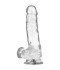 DILDO REALISTA TRANSPARENTE 18.5CM