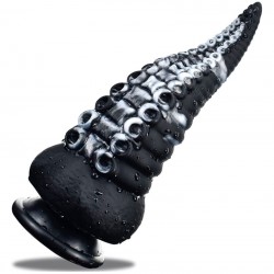SUCKER PUNCH TENTACLE DILDO BLACK AND WITHE