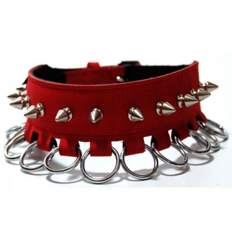 COLLAR DE ARGOLLAS ROJO