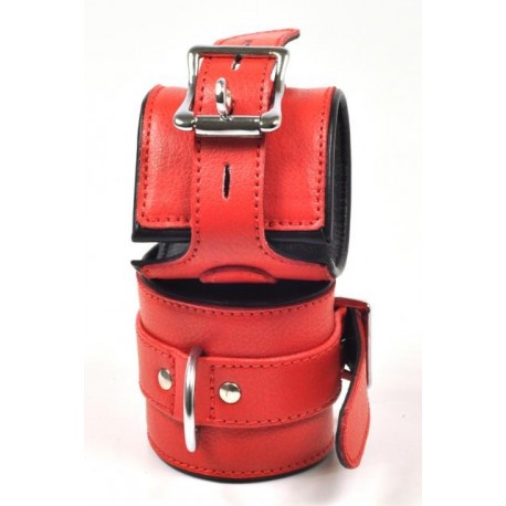 MUÑEQUERAS CUERO ROJO PLUS